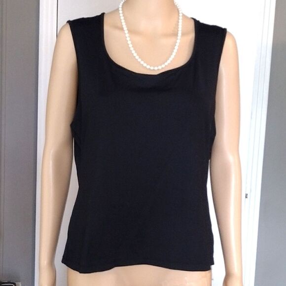 Set of Three Liz Claiborne Tops, Women's Size XL- 2 Black Tanks and 1 Pink Tee - Picture 2 of 16